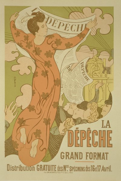 「ラデペッシュドゥトゥールーズ」新聞の宣伝ポスターの複製、1892年 作： Maurice Denis